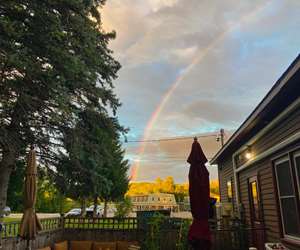 Rainbow over the patio